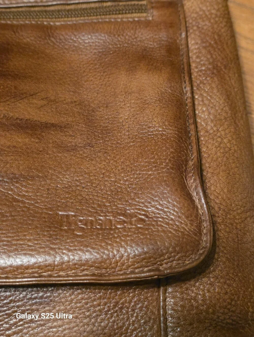 Restored Antiqued Vintage Tignanello Pebble Leather Flap Shoulder Bag